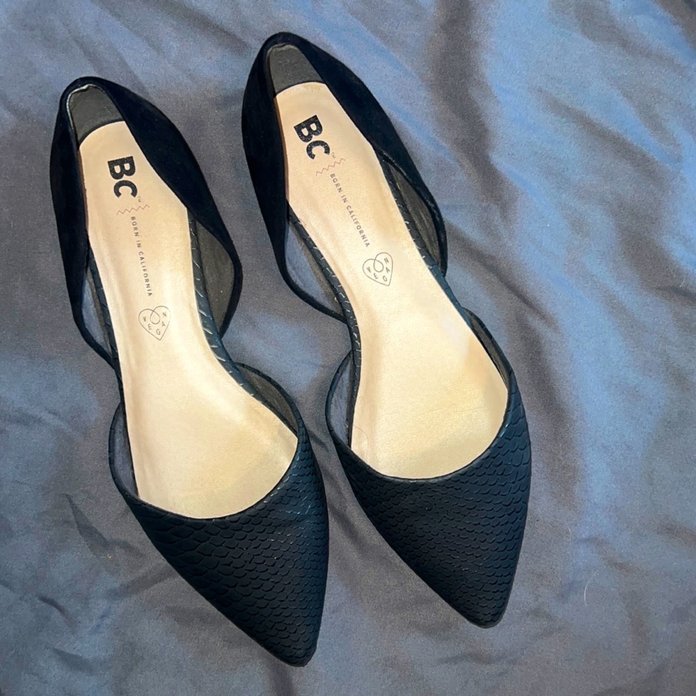 BC Born in California vegan black flats